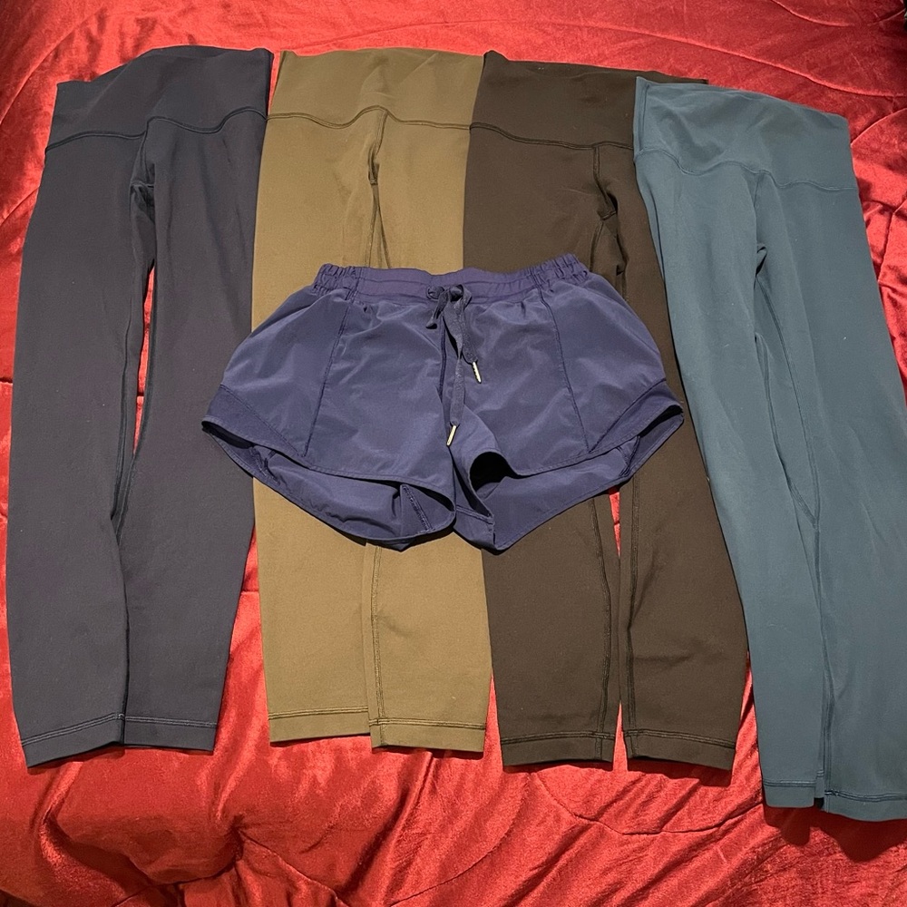 Lot Of 5 Lululemon, 4 leggings And Shorts Small Sizes 6